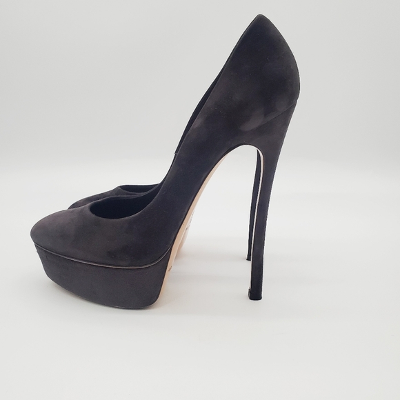 CASADEI Sky High Gray Suede Heels 9 - Picture 3 of 16